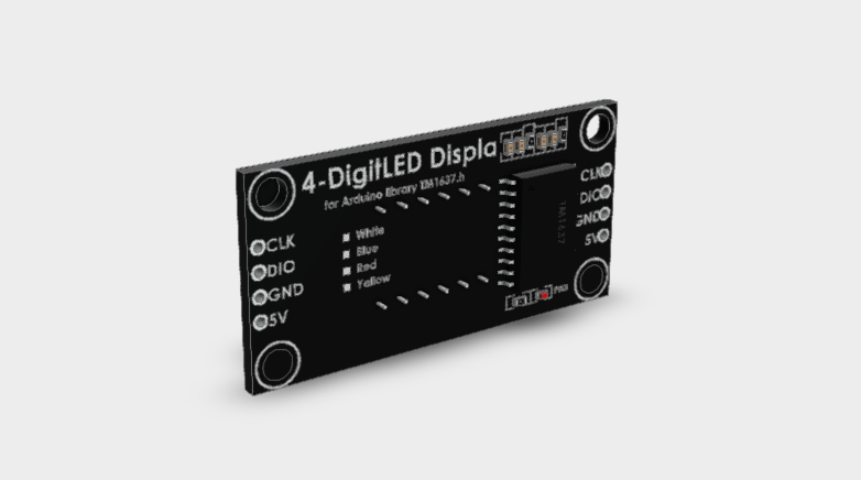 4-Digit LED Display TM1637 3D STEP File