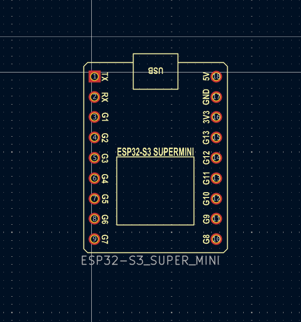 ESP32-S3 Super Mini KiCad STEP File, Symbol, and Footprint package