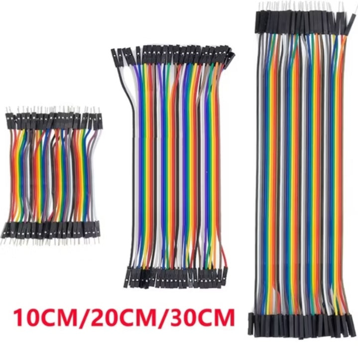 40-Pin Dupont Jumper Wire Set – 10cm/20cm/30cm M-M, F-M, F-F Cables for Arduino DIY Kit