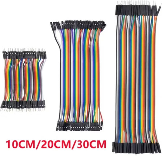 40-Pin Dupont Jumper Wire Set – 10cm/20cm/30cm M-M, F-M, F-F Cables for Arduino DIY Kit