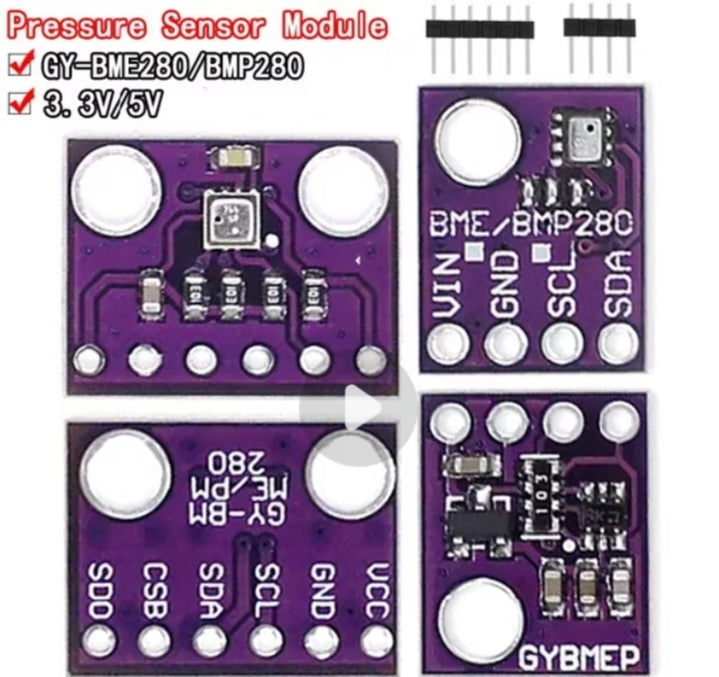 GY-BME280 / BMP280 Digital Sensor Module – Temperature, Humidity & Barometric Pressure Sensor with I2C/SPI Interface (1.8V–5V)