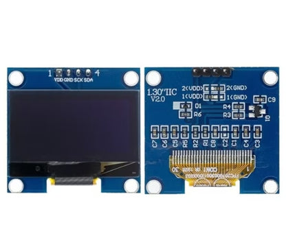 1.3" OLED Display Module – 128x64 Resolution, White/Blue, SPI/I2C Dual Interface for Arduino, Raspberry Pi, ESP32