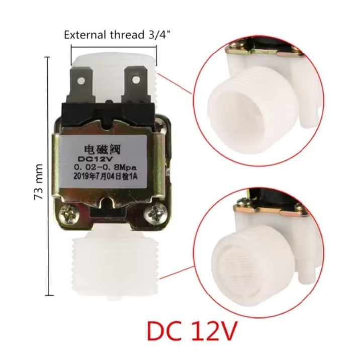 01/2" 3/4" Male Thread Solenoid Valve 220V/12V Water Pressure Control Valve
