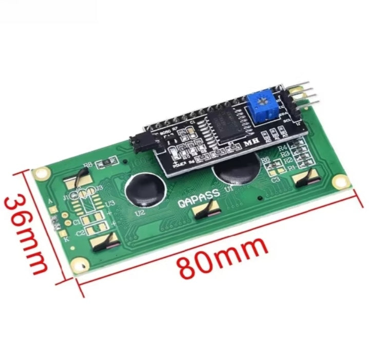 LCD1602 I2C/IIC LCD Display Module – 16x2 Character Screen (Blue or Green Backlight) for Arduino UNO R3, Mega2560
