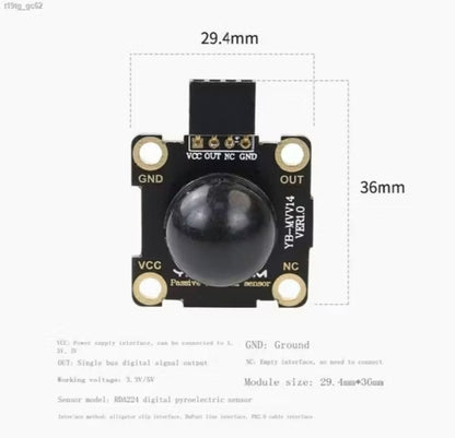 Yabo Intelligent Human Body Infrared Sensor Module – Pyroelectric PIR Motion Detection for Micro:bit & Arduino, PH2 Interface