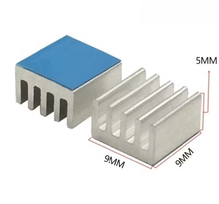 Aluminum Heat Sink with Thermal Conductive Tape – Self-Adhesive Heatsink Cooler for Electronic Chips