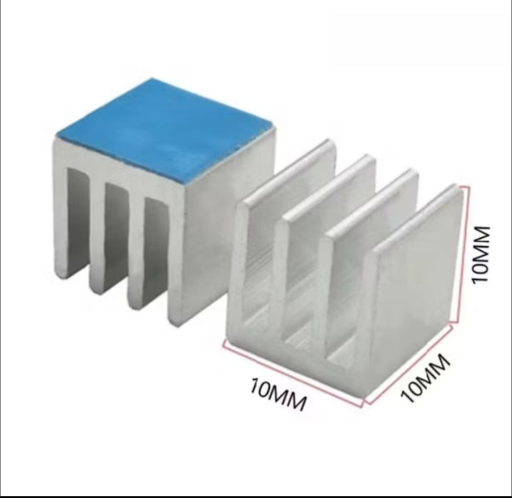 Aluminum Heat Sink with Thermal Conductive Tape – Self-Adhesive Heatsink Cooler for Electronic Chips