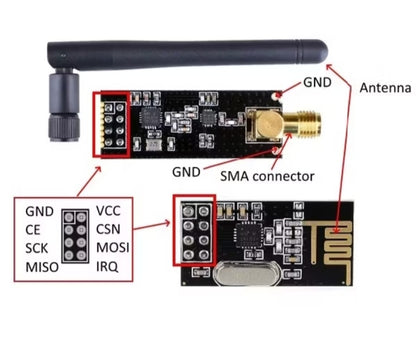 Mini Wireless Transceiver Module with Power Amplifier & LNA – Up to 1000m Range for Arduino