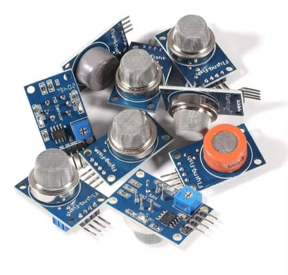 MQ Series Gas Sensor Modules Set – MQ2, MQ3, MQ4, MQ5, MQ6, MQ7, MQ8, MQ9, MQ135 – Smoke, Alcohol, LPG, CO, Hydrogen & Air Quality Detection Kit