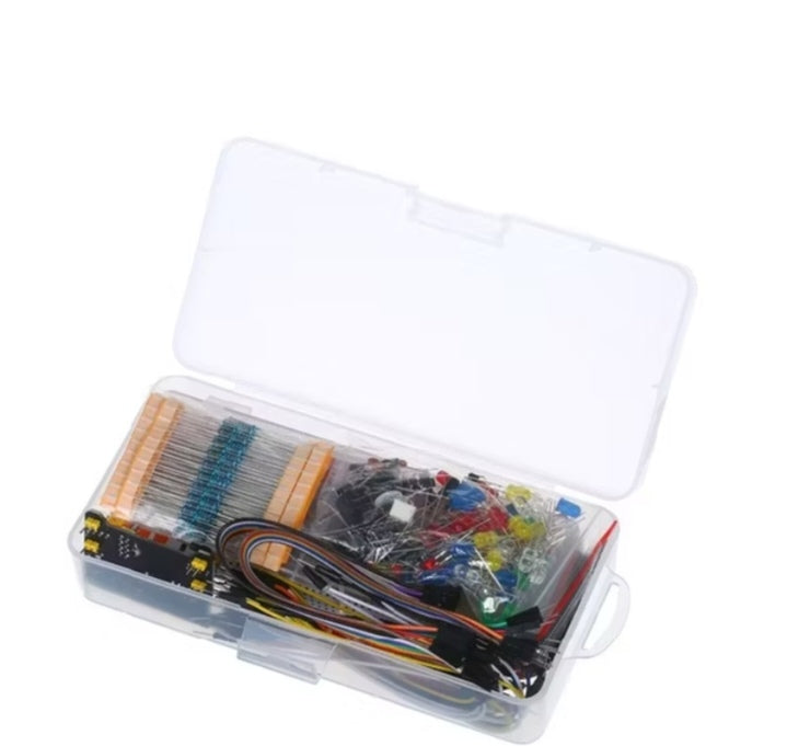 830 Breadboard Starter Kit – DIY Electronics Component Set with Plastic Storage Box, Compatible with Arduino Projects