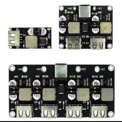 1/2/4-Channel QC3.0/QC2.0 USB DC-DC Buck Converter Module – 6V–32V to 5V Fast Charging Step-Down Circuit Board