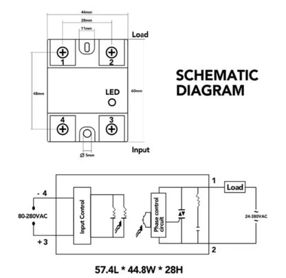 SSR-40DA / SSR-60DA / SSR-100DA Solid State Relay Module – AC Control, DC-AC Output, High-Power Switching for Industrial Automation