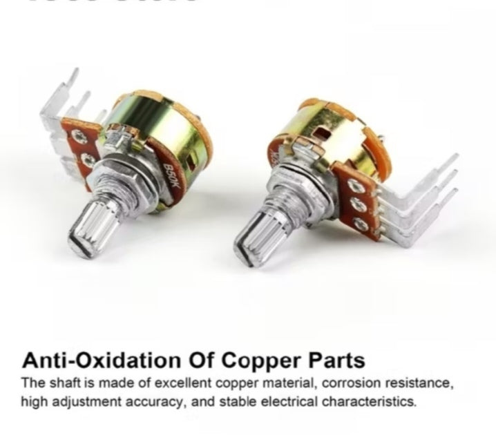 Potentiometer Set – 3-Pin Rotary Potentiometer with 15mm Shaft & Built-In Switch