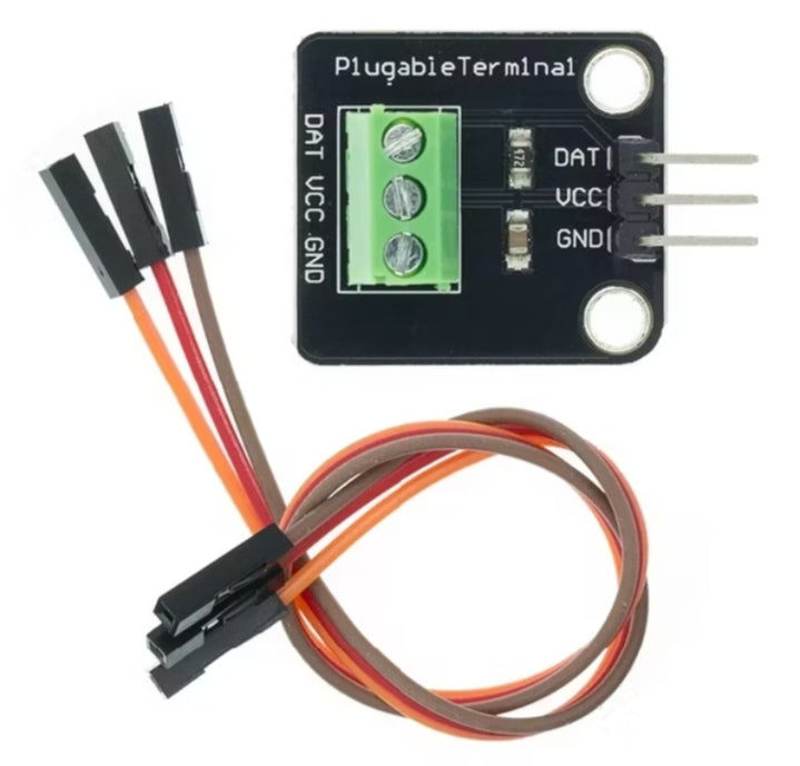 DS18B20 Waterproof Temperature Sensor Module Kit – 1M Stainless Steel Probe with Terminal Adapter for Arduino