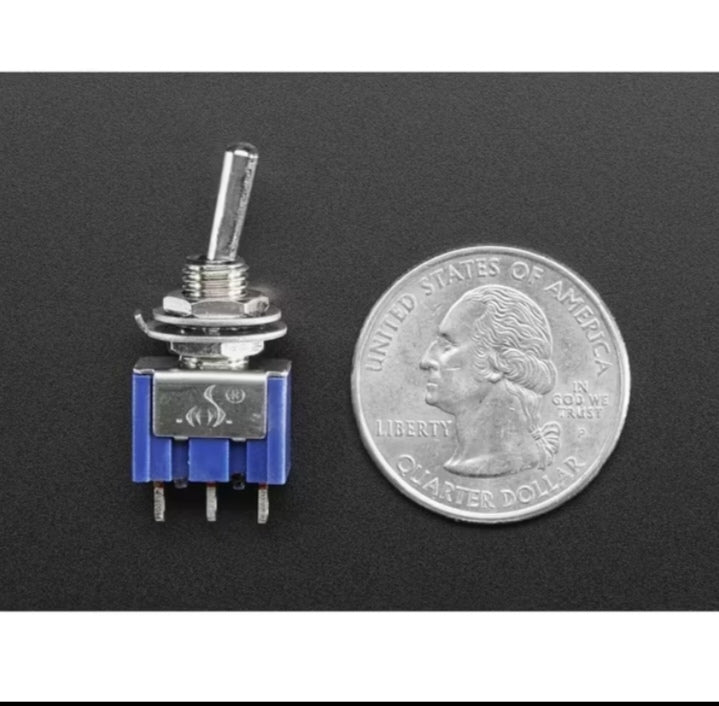 Mini SPDT Toggle Switch – Panel Mount, Arduino Compatible, ON-ON 3-Pin Switch for DIY Electronics