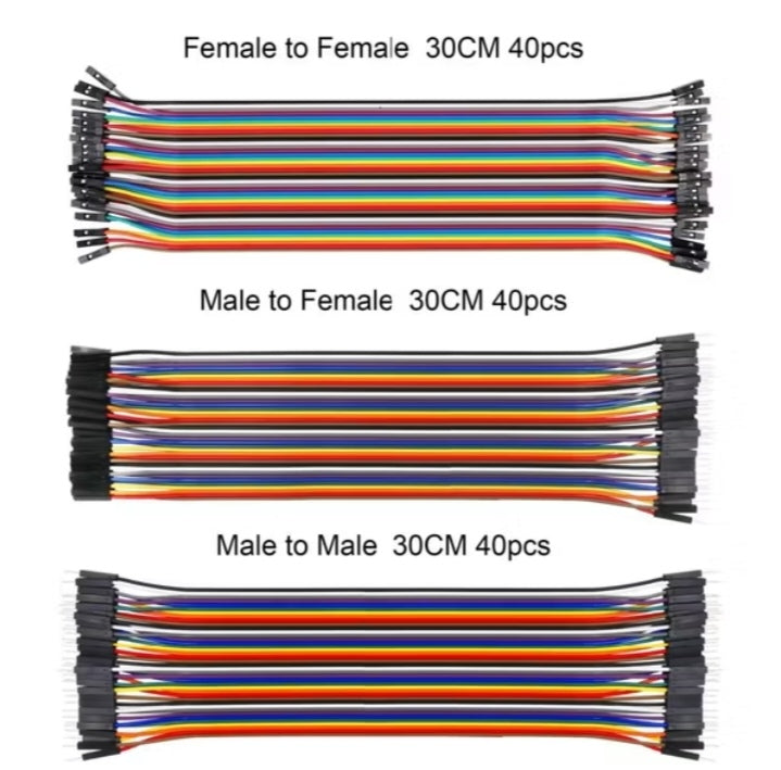 Male to Female 10cm/20cm/30cm Cables for Arduino and Breadboards