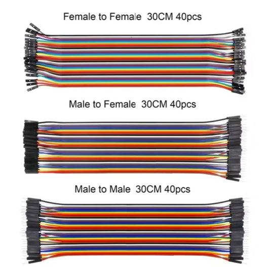 Male to Female 10cm/20cm/30cm Cables for Arduino and Breadboards