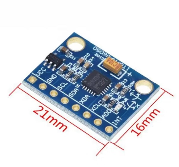 GY-521 MPU-6050 6DOF Motion Sensor Module – 3-Axis Accelerometer + 3-Axis Gyroscope with Gold-Plated PCB for Arduino & Robotics