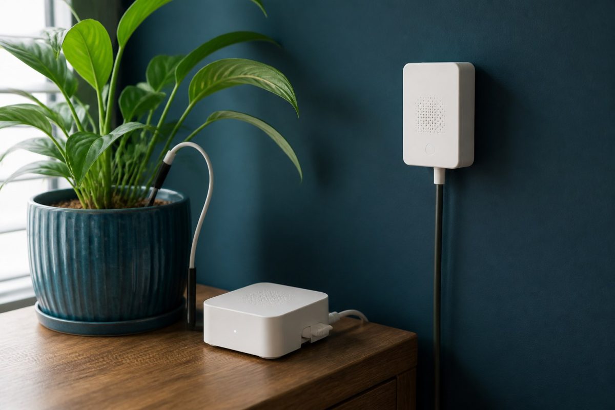 A finished IoT node lives in a box, on power it can survive, with one job and one broker.